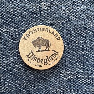 Vintage Disneyland Frontierland Wooden Nickel Token From Mid 1970’s
